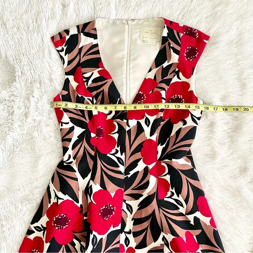 Kate Spade Dress Desert Muse Poppy Field Structured Midi ASO Celeb Event Wedding